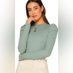 Sage Puff Sleeve Top